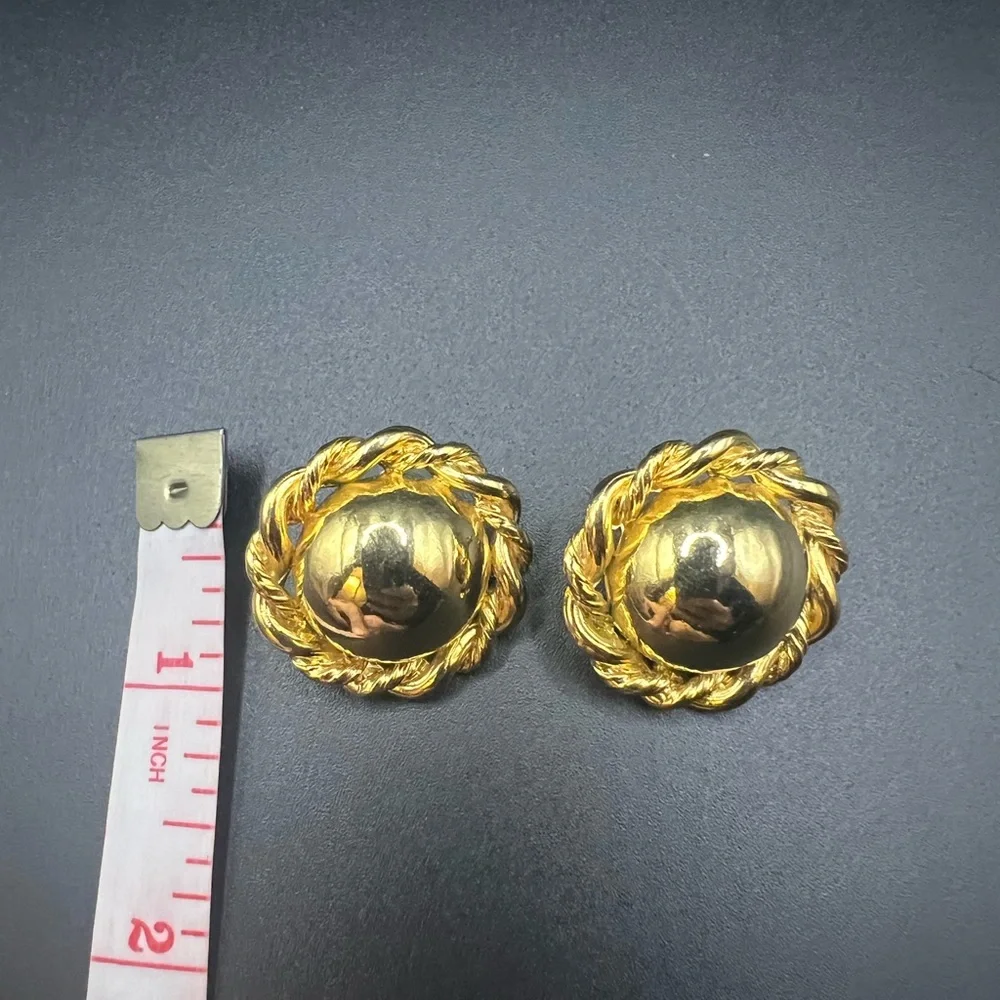 Gold-Tone Women's Dome Style Earrings